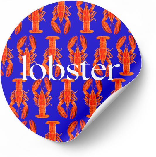 Sticker Lobster bleu rond - Collection L'Odyssée d'Homard
