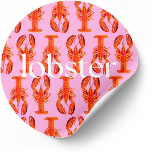 Sticker Lobster rose rond - Collection L'Odyssée d'Homard